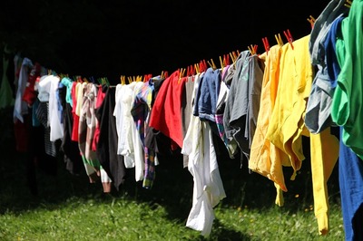 laundry hanging on a line