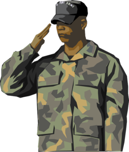 soldier graphic saluting