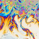 toxic oil slick on water