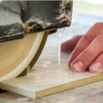 wet saw cutting stone