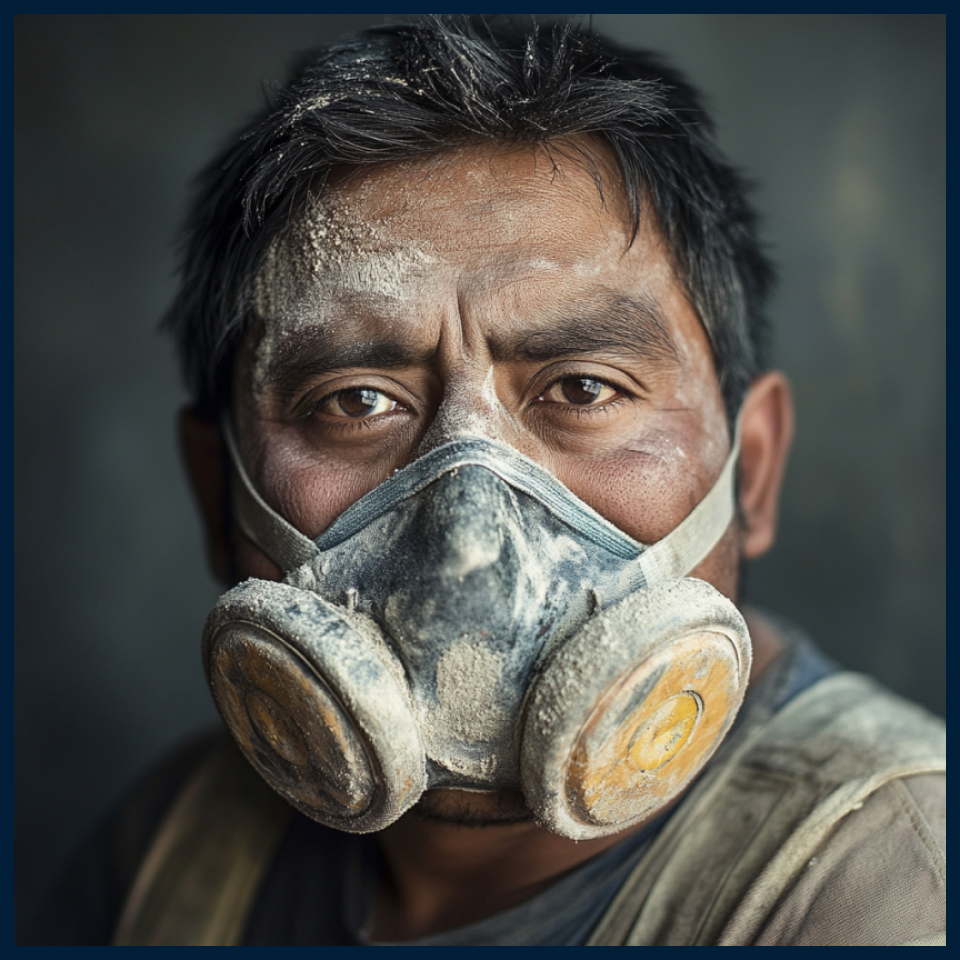 man in dust mask