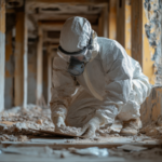 worker working with asbestos
