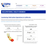 CDPH screenshot of document of Countertop Fabrication Operations in CA